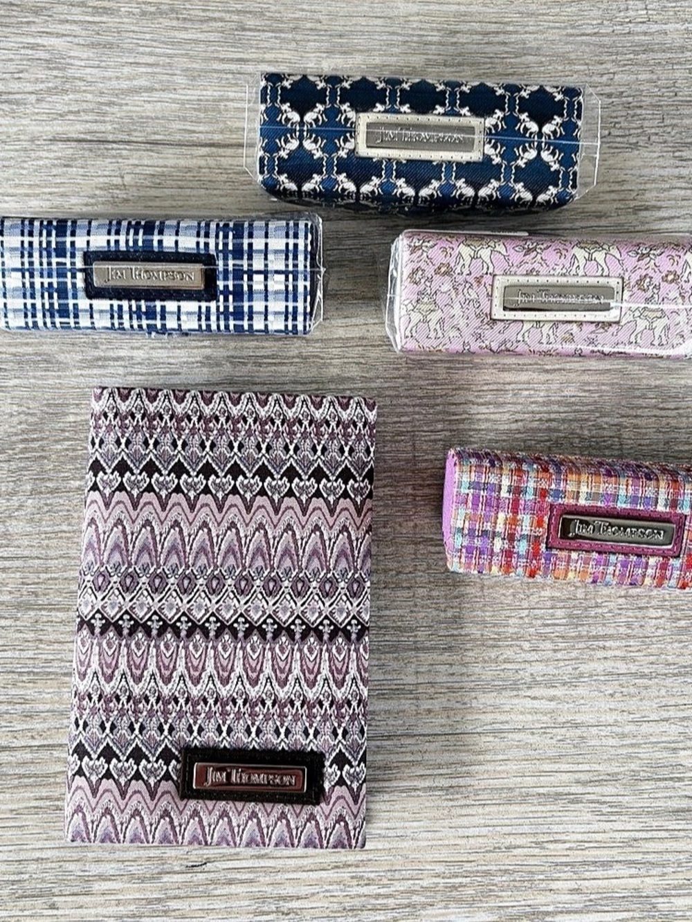 Lot Of 5 Jim Thompson Cosmetic Lipstick Case And Note Pad New Colorful